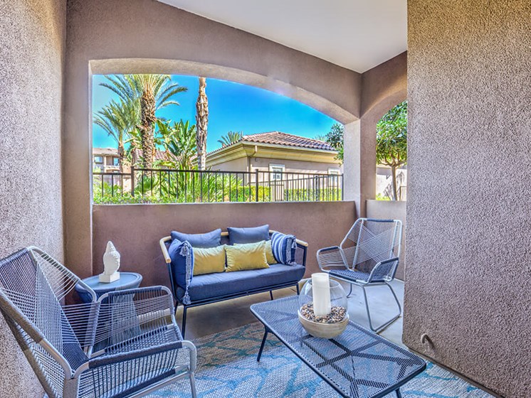 Private Patio And Balcony at The Villas at Towngate, California, 92553